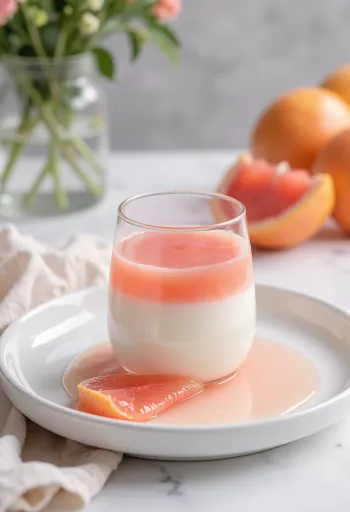 Panna cotta með greip í glasi