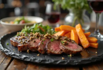 Grillaðar nautasneiðar með sætum kartöflum