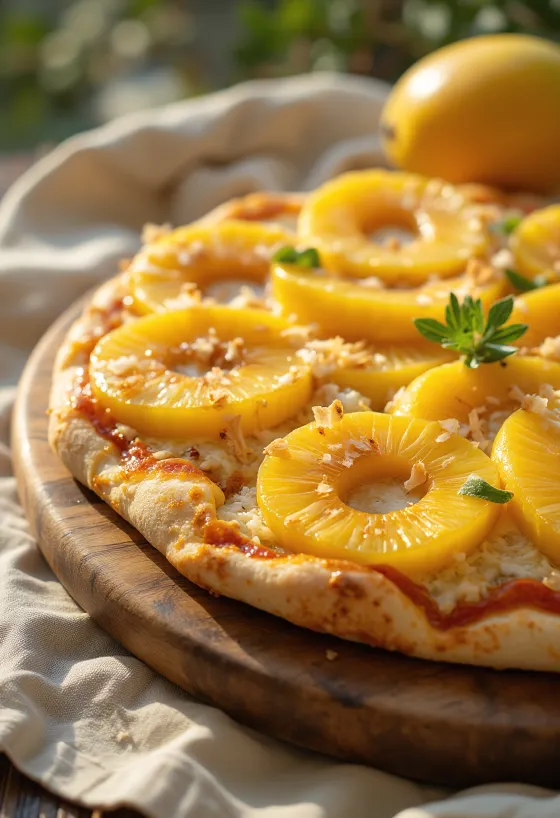 Pizza ai Frutti Tropicali með suðrænum ávöxtum og ricotta